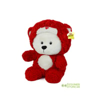 90 Cm Kapşonlu Uykumcuk Peluş Ayıcık Panda (Kırmızı)