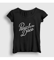Presmono Kadın Sarı Rare To Die Panic! at the Disco T-Shirt 73479tt (Siyah)