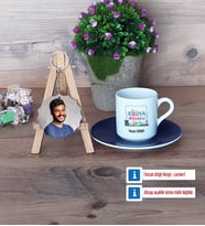 Kimya Mühendisi Türk Kahvesi Fincanı Ahşap Altlıklı ve Fotoğraflı Ahşap Anahtarlık Hediye (Model 4)