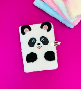 Sevimli Hayvanlar Peluş Defter - Panda (Beyaz)