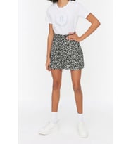 Moda Örme Normal Bel Boru Paça Gündelik Siyah Etek Etek Görünümlü Yüksek Bel Mini Şort (Çok Renkli)