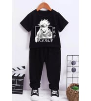 Çocuk Jujutsu Kaisen Alt - Üst Eşofman Takımı (Siyah)