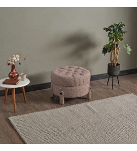King Renk Seçenekli Modern Tasarımlı Puf (Kahverengi)