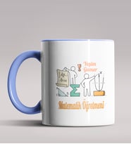 Kişiye Özel Matematik Öğretmeni Tasarımlı Siyah Renk Kupa 10 (Mavi)