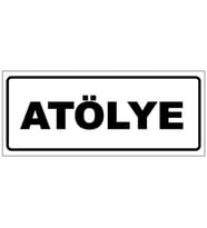 ATÖLYE YAZILI YÖNLENDİRME LEVHASI (Beyaz)