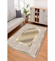 Dijital Kaymaz Taban Yıkanabilir Renkli Salon Halısı Mutfak Halısı Yolluk ND-SD-375 (Gold)
