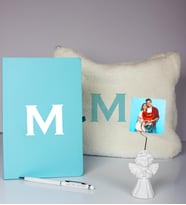 Kişiye Özel Defter Kalem Fotoğraflı Melek Notluk Ve Peluş Çanta Hediye Seti 106916 (Model 1)