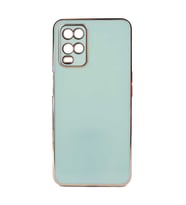 Oppo A54 4G Kılıf Zore Bark Kenarları Altın Renk Kılıf (Açık Yeşil)