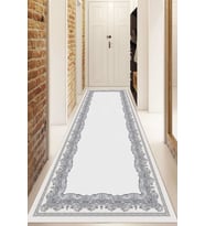 Dijital Baskılı Kaymaz Taban Yıkanabilir Modern Yolluk Ve Koridor Halısı NDU-HK-19 (Gri)