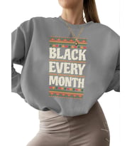 erkek 3 iplik şardonlu Her ay siyah - afrika amerikan tarihi Baskılı Bej kadın kalın Sweatshirt (Gri)
