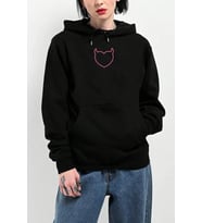 Kalp Baskılı Unisex Oversize Sweatshirt (Siyah)