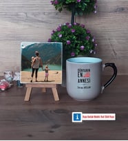 Anneler Günü Hediyesi Fotoğraflı Dekoratif Taş, Kupa Bardak Beyaz Hediye (Model 10)