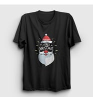 Presmono Unisex Haki Merry Christmas Noel Baba Santa Claus Yılbaşı T-Shirt 270193tt (Siyah)