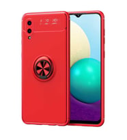 Galaxy A02 Kılıf Zore Ravel Yüzüklü Silikon Kılıf (Kırmızı)