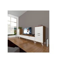 Decoraktiv Eko On2 Slm Std Retro Tv Ünitesi Tv Sehpası (Beyaz - Kahverengi)