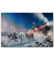 Cakapuzzle Kutup Ekspresi Geyikler ve Noel Baba  Puzzle Yapboz MDF (Ahşap) (1000 Parça)