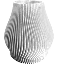 Vazo Saksı Spiral Desenli 3D baskı Özel Üretim (Ilık Beyaz)