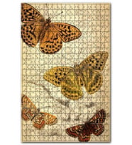 Cakapuzzle Eski Sarı Renkli Kelebekler Görseli Puzzle Yapboz MDF (Ahşap) (500 Parça)