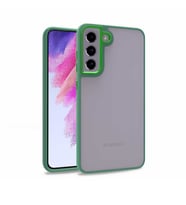 Samsung Galaxy S21 FE Kılıf Case, Kamera Lens Korumalı Elektroplatin Kaplama Sert PC Koruyucu Colourful Platinum Serisi (Yeşil)
