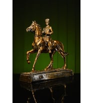 Narçiçeği Özel Tasarım At üzerinde Mustafa Kemal Atatürk Gold Altın Bronz Heykel biblo (Bronz)