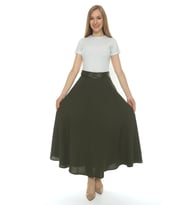 SORALLİNE KADIN ETAMİN DESEN BAHARLIK 95 CM BOYUNDA KLOŞ ETEL 779 (Yeşil)