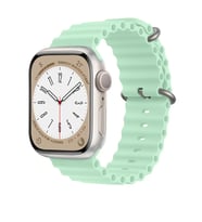 Apple Watch 42mm 44mm 45mm Seri 1 2 3 4 5 6 7 8 Se Uyumlu Seaflex Ocean Silikon Kordon (Su Yeşili)