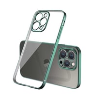 Apple iPhone 13 Pro Max Kılıf Zore Gbox Renkli Kenar Kılıf (Koyu Yeşil)