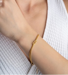 925 Ayar Gümüş Aşk Düğümü Bileklik (Gold)