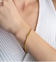 925 Ayar Gümüş Aşk Düğümü Bileklik (Gold)