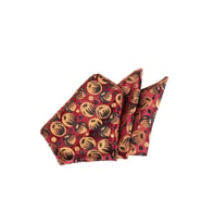 Cengiz İnler Daire Desenli Mendilli Mikrofiber Erkek Kravat (Bordo)