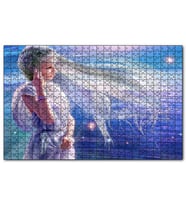 Cakapuzzle Perisi ve Arkaplanda Yıldızlar Puzzle Yapboz MDF (Ahşap) (1000 Parça)