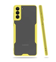 Galaxy S21 Kılıf Zore Parfe Kenarları Pastel Renk Silikon Kılıf (Sarı)