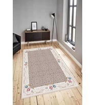Dijital Baskılı Yıkanabilir Kaymaz Modern Renkli Salon Halısı Mutfak Halısı Yolluk ND-HY-1025 (Kahverengi)