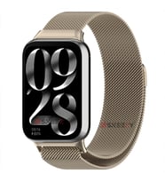 Sneezy Xiaomi Mi Band 8 Pro Uyumlu Woven Wire Tasarım Metal Hasır Kordon (Günışığı)
