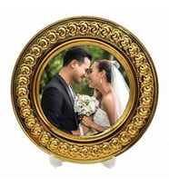 Altın veya gümüş  renkli metal tabak-istenilen baskıyla (Altın)