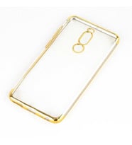 Meizu Note 8 Kılıf Zore Dört Köşeli Lazer Silikon Kılıf (Gold)