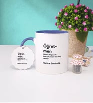 Öğretmen Kupa Bardak ve Anahtarlık (Lacivert)