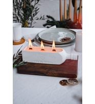 Şişe Modeli Dekoratif Soya Wax Doğal Kokulu Dekoratif Hediyelik Mum (Beyaz)