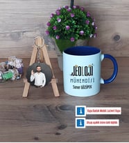 Jeoloji Mühendisi Kupa Bardak Beyaz ve Fotoğraflı Ahşap Anahtarlık Hediye (Model 3)