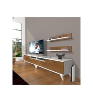 Decoraktiv Eko 220r Slm Retro Tv Ünitesi Tv Sehpası (Beyaz - Ceviz)