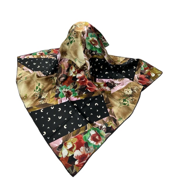 Cacharel 90*90 Twill Eşarp (02186) (Kahverengi)