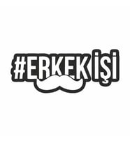 Erkek İşi Araba Sticker siyah 16x6 CM (Siyah-Siyah)