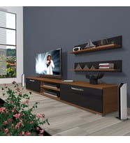 Decoraktiv Eko 4 Slm Dvd Tv Ünitesi Tv Sehpası (Siyah - Ceviz)