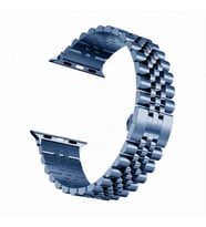 Apple Watch 10/11 42mm-38/40/41mm Kordon Şeritli Metal Kordon 36 2/3/4/5/6/se/7/ (Lacivert)