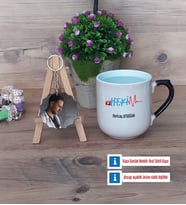 Hekim Kupa Bardak Beyaz ve Fotoğraflı Ahşap Anahtarlık Hediye (Model 10)