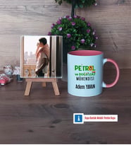 Petrol ve Doğalgaz Mühendisi Fotoğraflı Dekoratif Taş, Kupa Bardak Beyaz Hediye (Model 6)