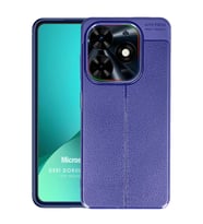 Microsonic TECNO Spark 20 Pro Kılıf Deri Dokulu Silikon Siyah (Lacivert)