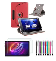 Casper VIA S40 10.4" Uyumlu Standlı Tablet Kılıfı + Kırılmaz Ekran Koruyucu+ Dokunmatik Kalem (Kırmızı)