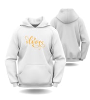Sevgililer Günü Erkek Kadın Love Görselli Kapüşonlu Hoodie Sweatshirt 6014 (Beyaz)