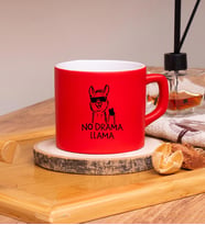 No drama llama Tasarımlı Renkli Nescafe Fincanları 220 ML (Kırmızı)